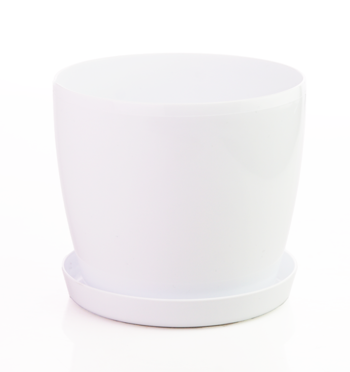 Doniczka z podstawką MAGNOLIA 155 okrągła biała