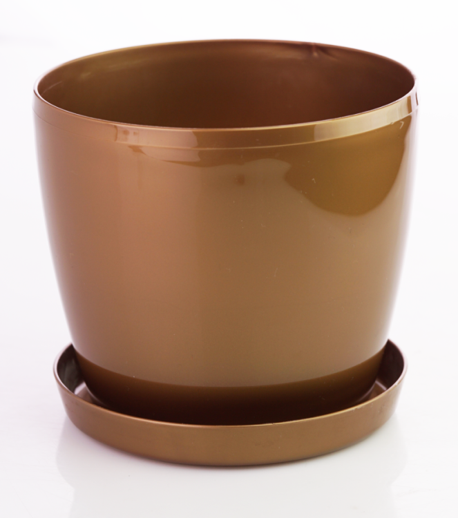 Doniczka z podstawką MAGNOLIA 155 okrągła złota