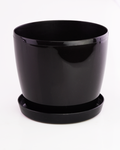 czarna Doniczka z podstawką MAGNOLIA 250 okrągła