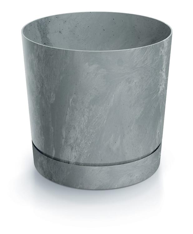 Doniczka okrągła Tubo P Beton Effect 200E z podstawką