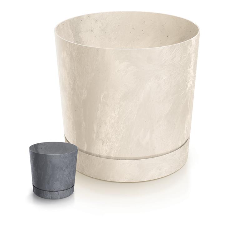 Doniczka okrągła Tubo P Beton Effect 110E z podstawką