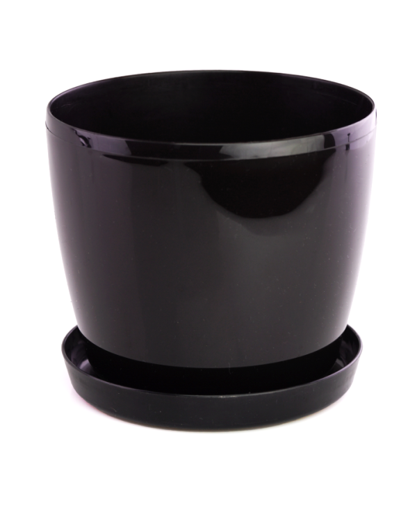 Doniczka z podstawką MAGNOLIA 155 okrągła czarna