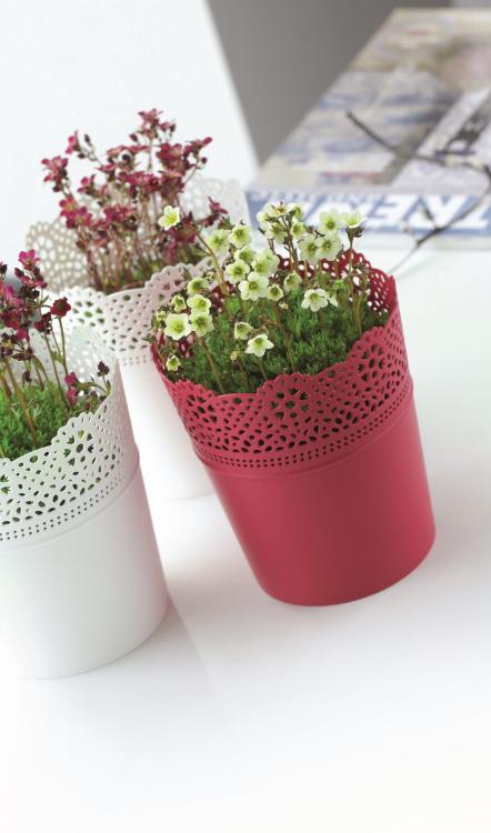 Doniczka okrągła koronkowa Lace DLAC140