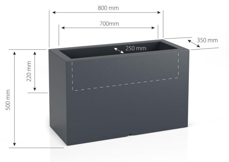 Donica podświetlana podłużna Monumo Lungo Maxi Light LED