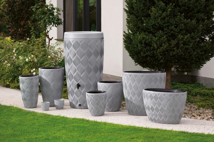 Zbiornik na deszczówkę z przyłączami Flow 240l platynowy