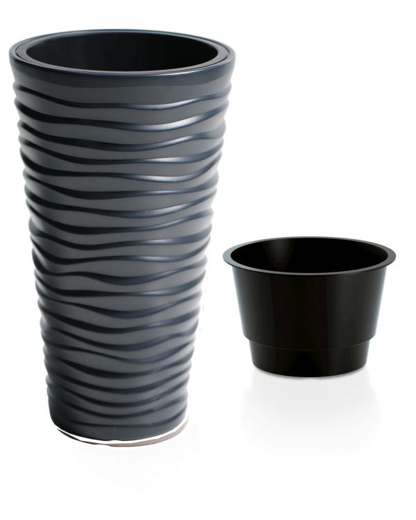 Doniczka falista Sand z wkładem DPSA300