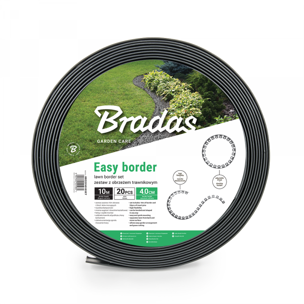 Obrzeże trawnikowe elastyczne EASY BORDER SET 40mm Grafit