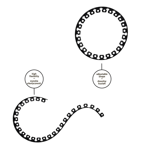 Obrzeże trawnikowe elastyczne EASY BORDER SET 40mm Grafit
