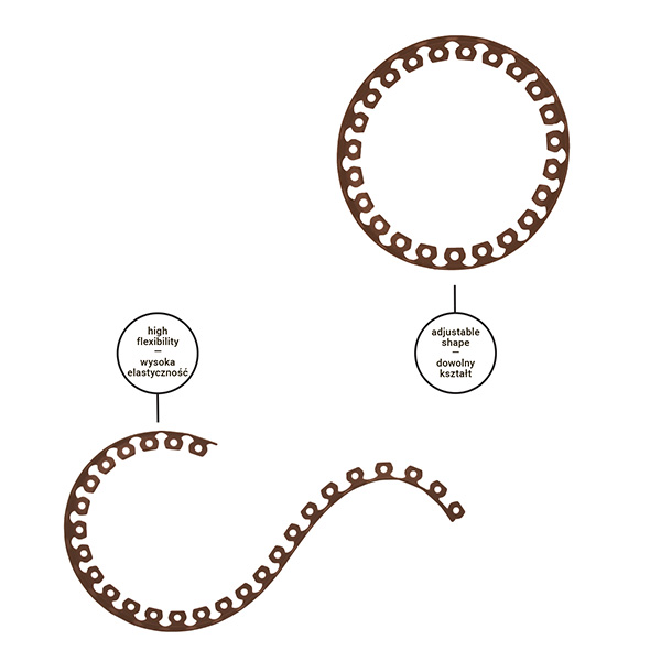 Obrzeże trawnikowe elastyczne EASY BORDER SET 40mm Brązowy
