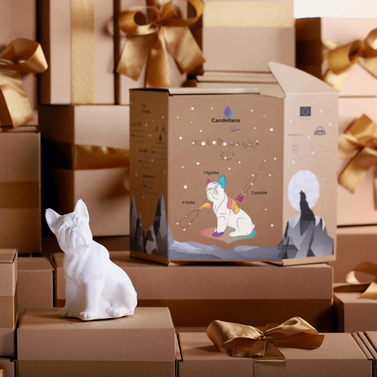 Figurka do pomalowania, kolorowanka 3D Buldog, Bulldog Classic