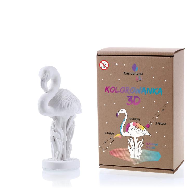 Figurka do pomalowania, kolorowanka 3D Flaming, Flamingo Classic