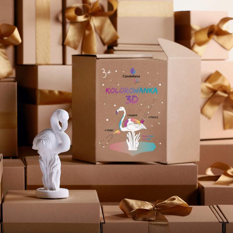 Figurka do pomalowania, kolorowanka 3D Flaming, Flamingo Classic
