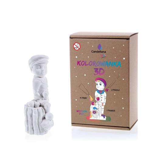 Figurka do pomalowania Wooden Boy, kolorowanka 3D