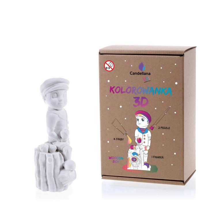 Figurka do pomalowania Wooden Boy, kolorowanka 3D