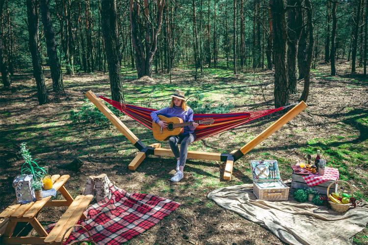 Duży hamak ogrodowy jednoosobowy 200x85cm