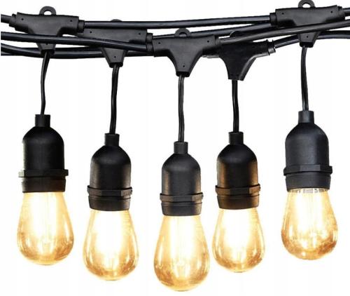 Girlanda ogrodowa, 5 metrów i 5 żarówek, barwa ciepła