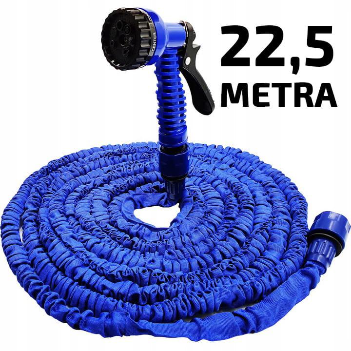Wąż rozciągliwy ogrodowy 22,5m niebieski