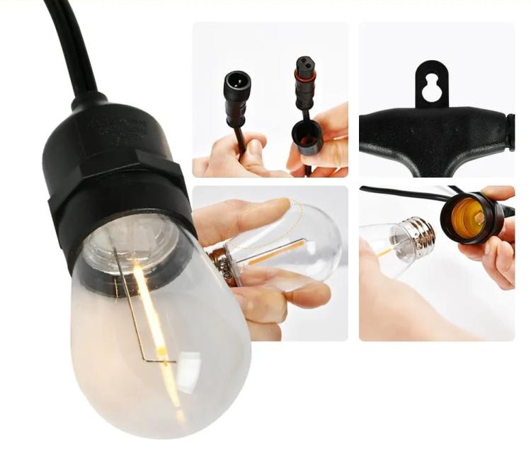 irlanda ogrodowa, 5 metrów i 5 żarówek, barwa ciepła