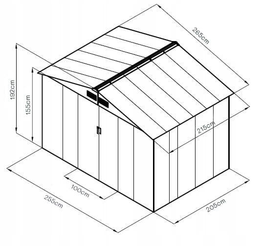 Schowek narzędziowy ogrodowy, 5 m²