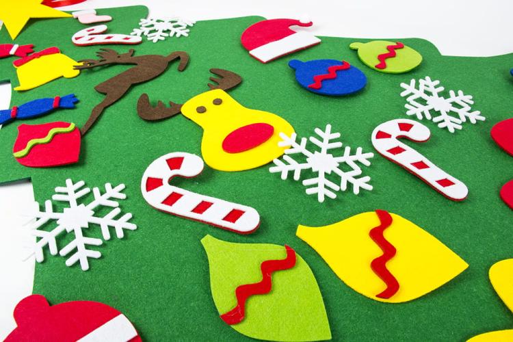 Choinka filcowa dla dzieci, z rzepami