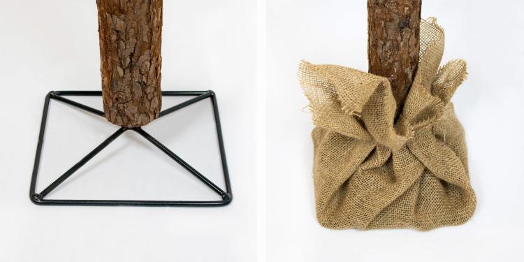 Choinka na pniu sztuczna, udekorowana, 160cm