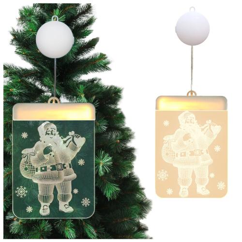 Witraż podświetlany Mikołaj, LED barwa ciepła