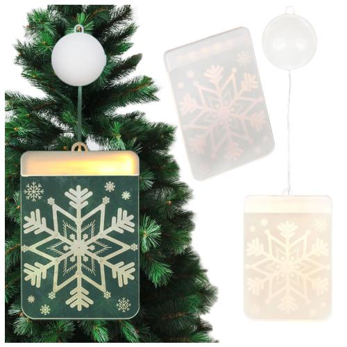 Witraż podświetla śnieżynka, LED barwa ciepła