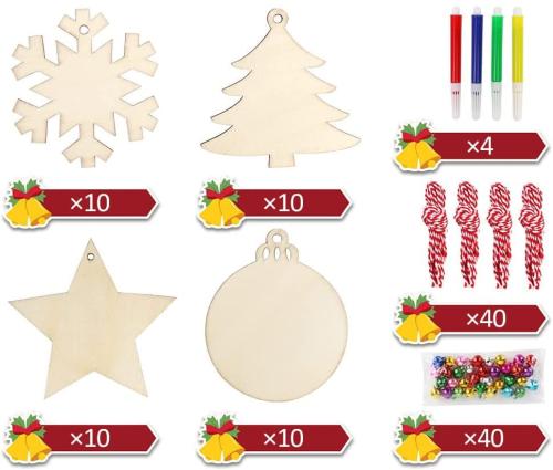 Ozdoby choinkowe DIY, 40 szt.