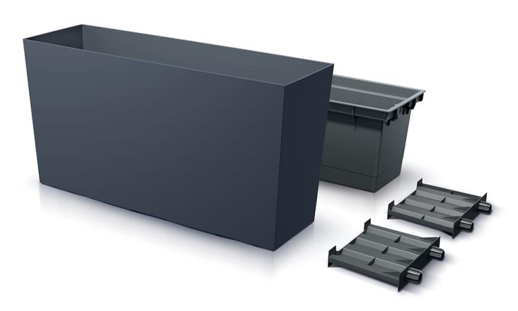 Doniczka podłużna Urbi Case M DUC800M antracytowa