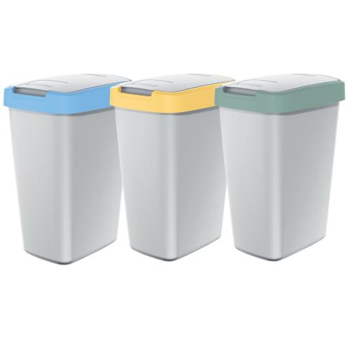 Kosze do segregacji śmieci w zestawoe COMPACTA 3X12L, Popielaty