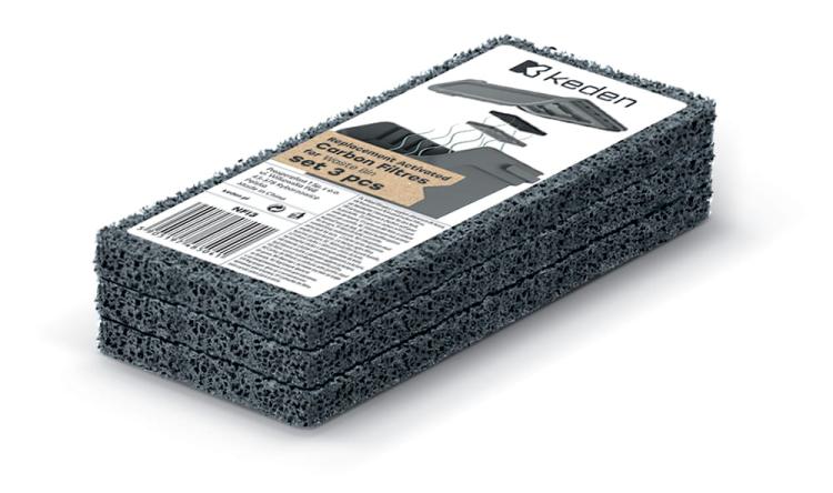 Filtr węglowy do kosza na śmieci KADDI Q, 3 szt