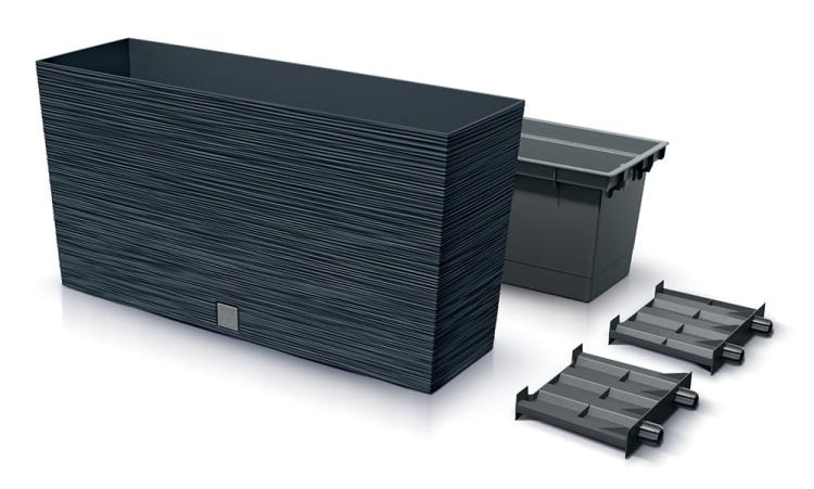 Doniczka podłużna FURU M DFC800M z wkładem, antracyt