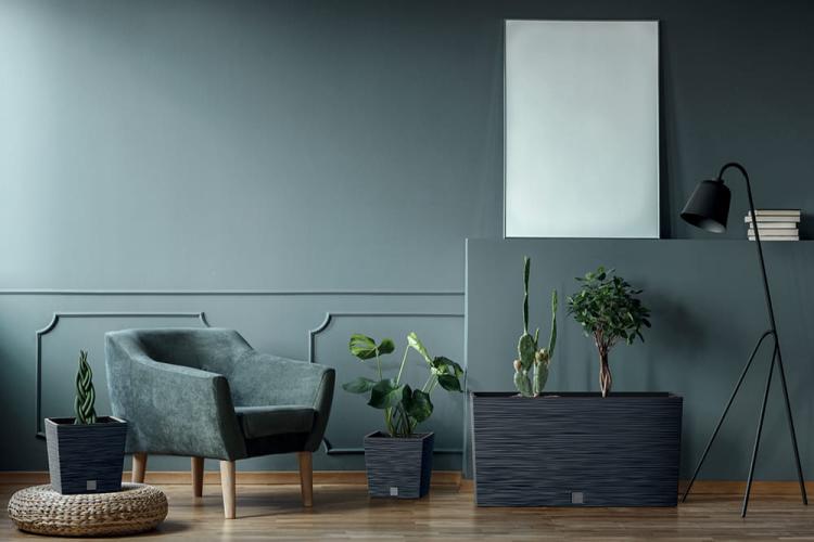 Doniczka podłużna FURU M DFC800M z wkładem, antracyt