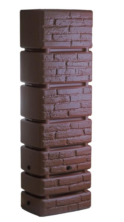 Zbiornik na wodę deszczową TOWER BRICK IDTB350 z przyłączami, rustykalna cegła