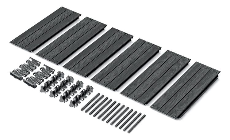 Skrzynia na warzywa Base Woody 1492x756 mm, antracyt elementy