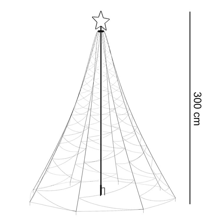 Choinka z lampek 300 cm 500 LED, ciepły biały