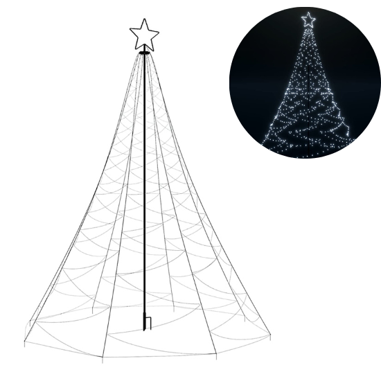 Choinka z lampek 180cm 200LED, zimny biały