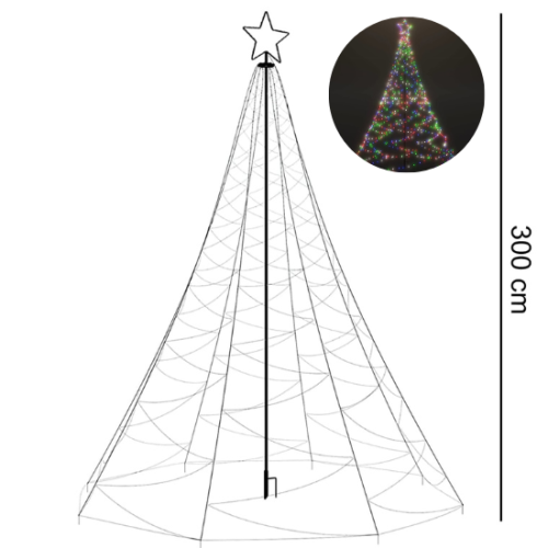 Choinka z lampek 300 cm 500 LED, multicolor