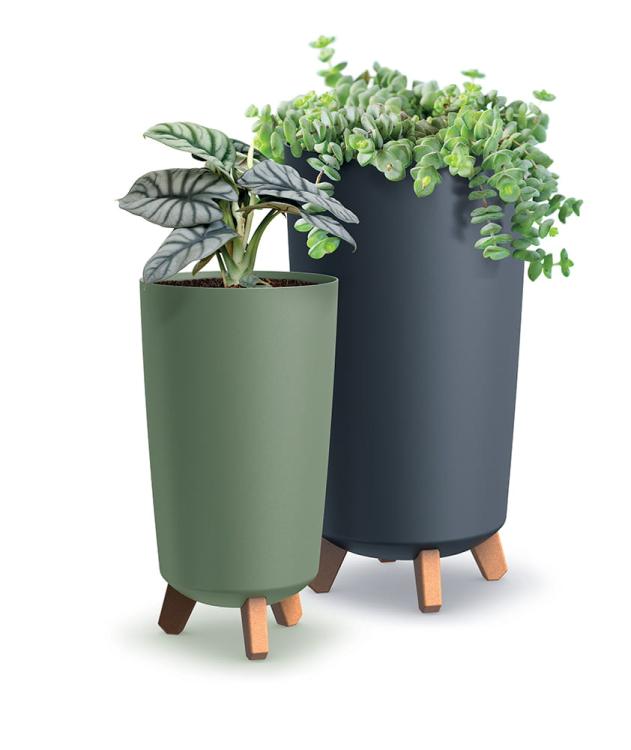 Doniczka na nóżkach GRACIA TUBUS SLIM DGTL200 | Ziemisty zielony