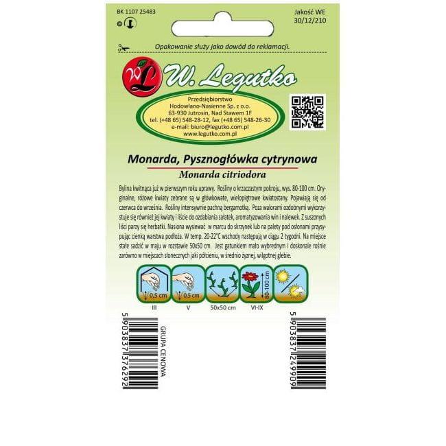 Monarda, Pysznogłówka - cytrynowa, nasiona 0,10g