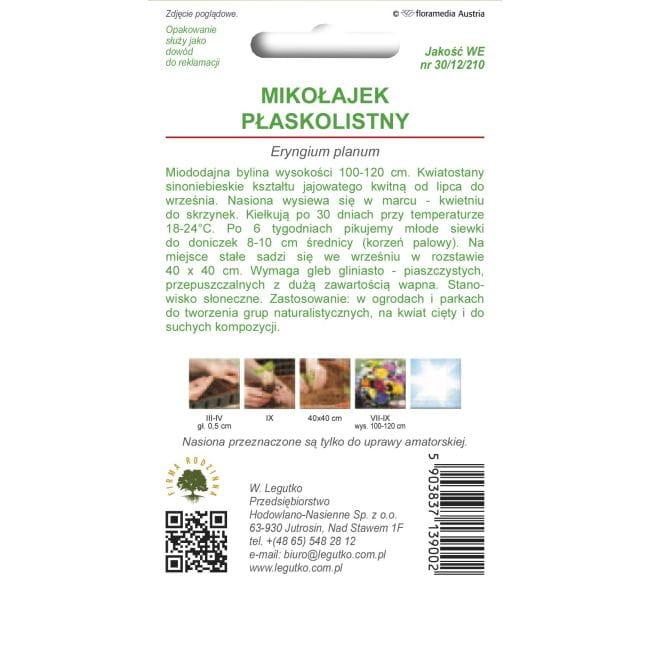 Mikołajek płaskolistny sinoniebieski, nasiona 0,30 g