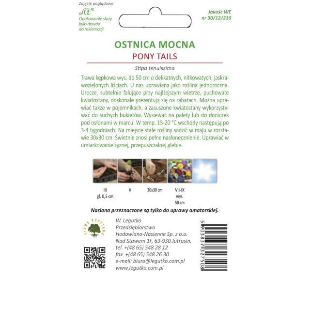 Ostnica mocna Pony Tails - zielona, nasiona 50g