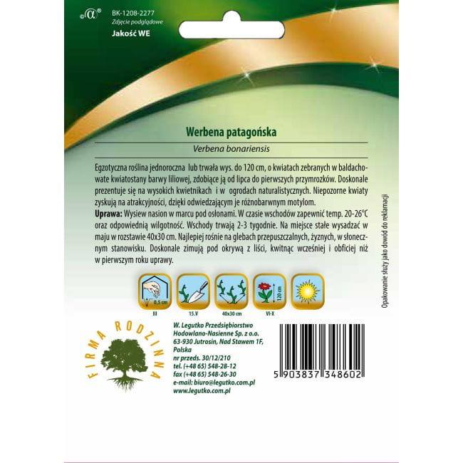 Werbena patagońska - liliowa, nasiona 30g