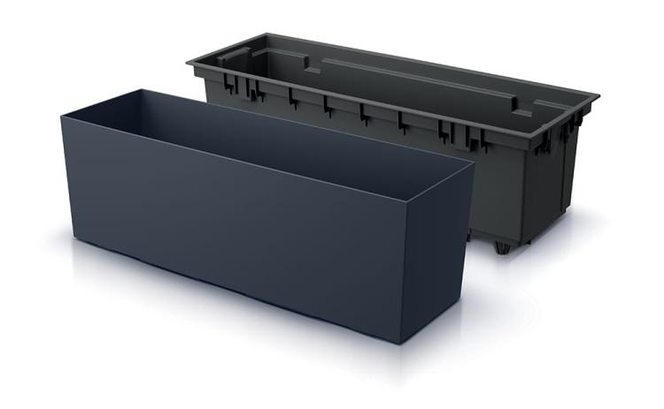 Doniczka podłużna Urbi DUC600 z wkładem antracytowa