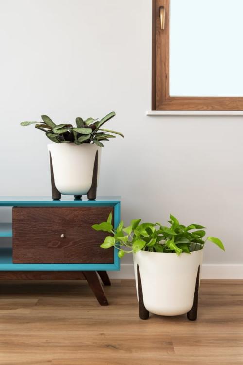 Doniczka okrągła na nóżkach FRIDA ECO 260, biały