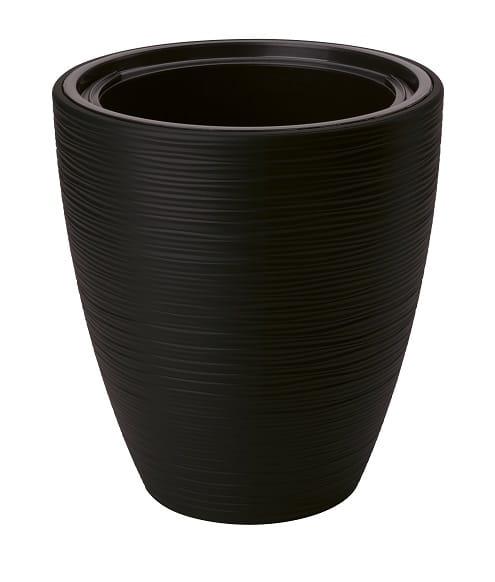 Doniczka ogrodowa Gobi 30 z wkładem, głęboka czerń