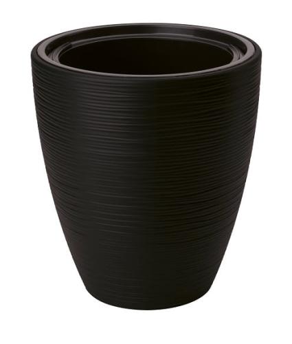 Doniczka ogrodowa Gobi 40 z wkładem, głęboka czerń
