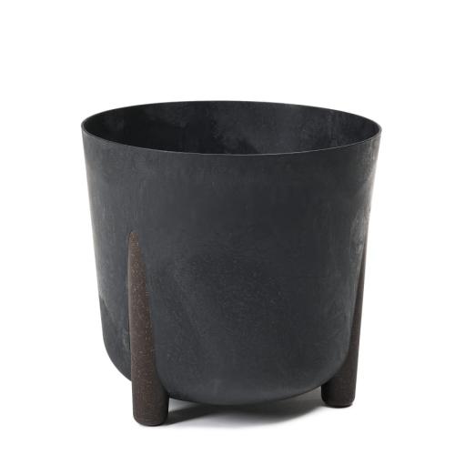 Doniczka okrągła na nóżkach FRIDA ECO 300, czarny beton