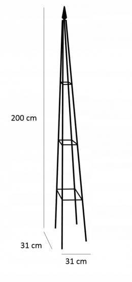 PERGOLA OGRODOWA PIRAMIDA 200 cm 31 x 31 + KOTWY MOCUJĄCE
