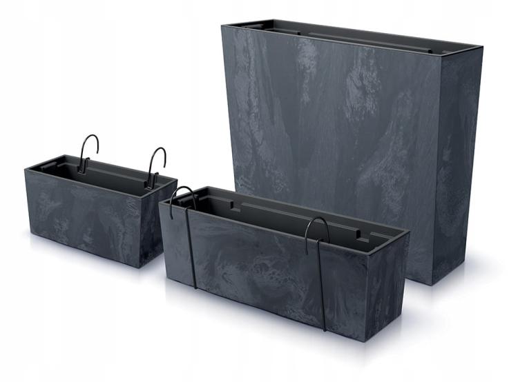 Doniczka balkonowa Urbi Beton Effect DUC600EW, antracyt